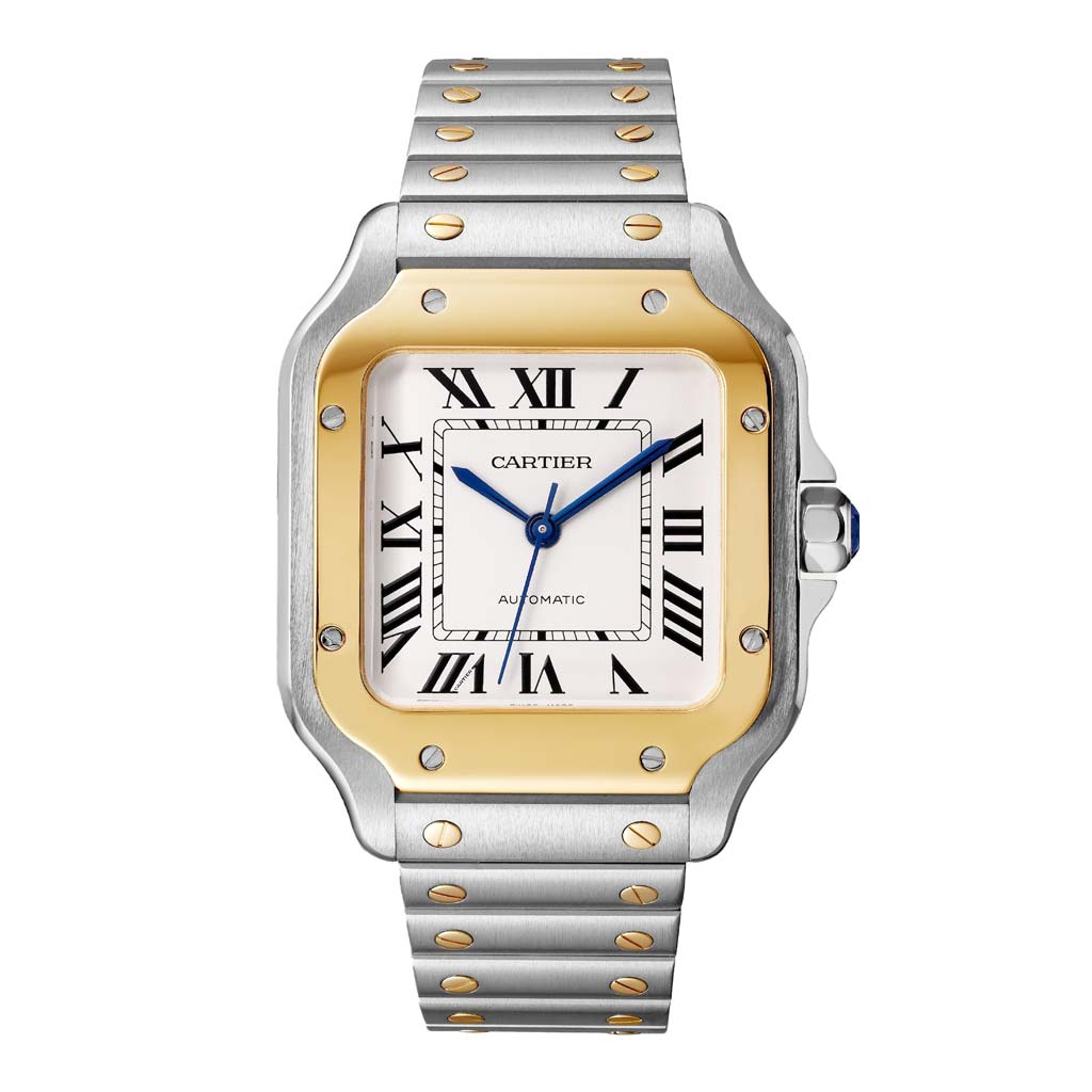 Santos De Cartier Steel and Gold (Medium) 35.1mm Steel Mens Watch
