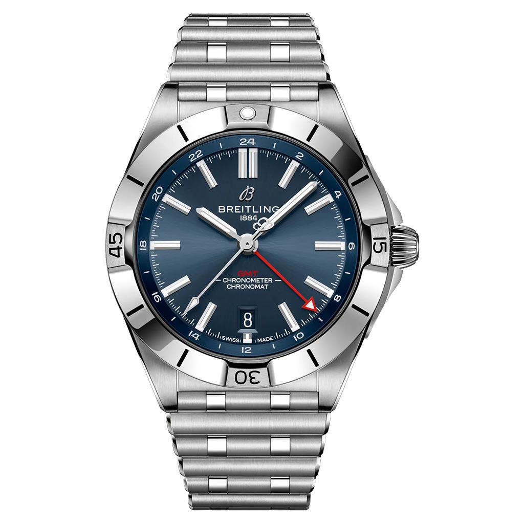 Breitling Chronomat 40 Automatic GMT Blue dial 40mm Steel Mens Watch