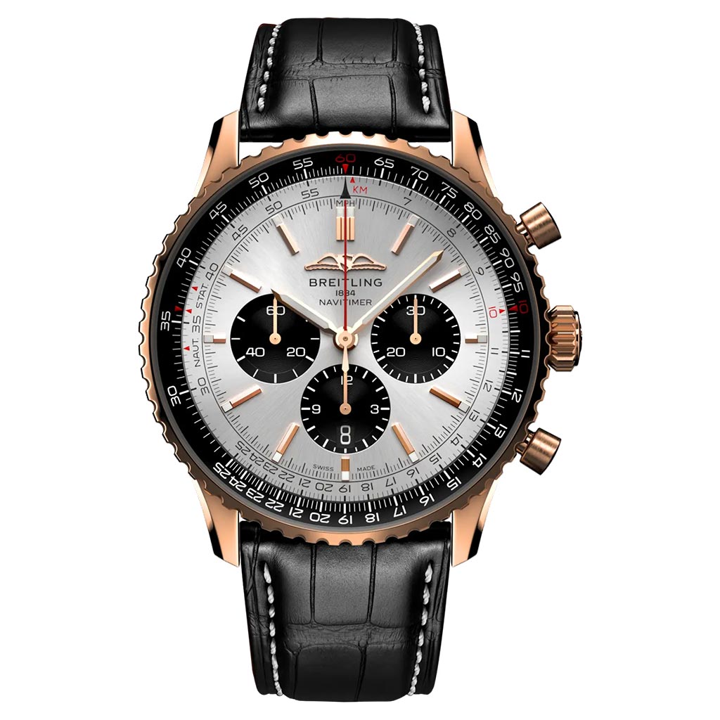 Breitling Navitimer B01 Chronogrph 46 Gold 46mm Rose Gold Mens Watch