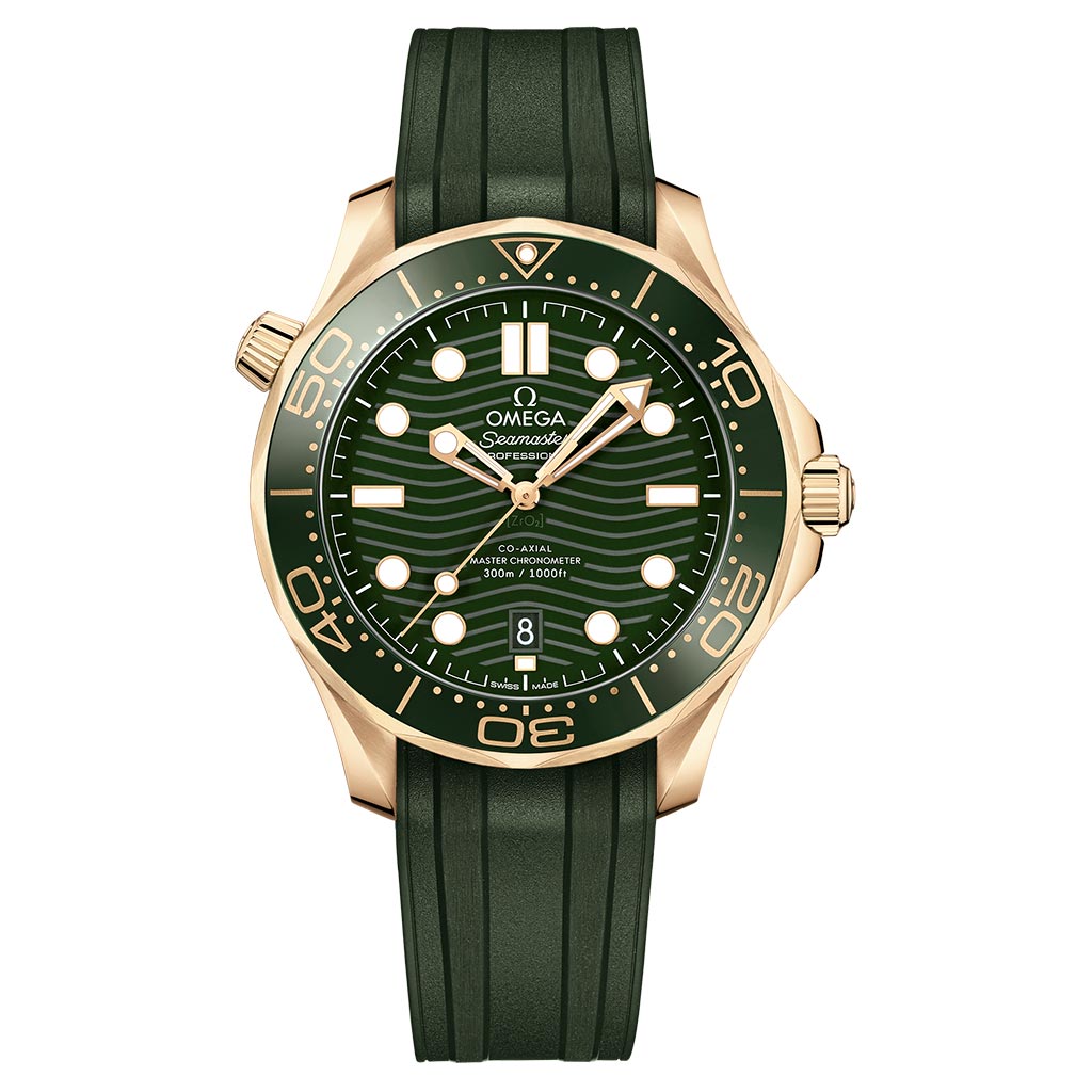 Omega Seamaster Diver 300M Moonshine 42mm Yellow Gold Mens Watch