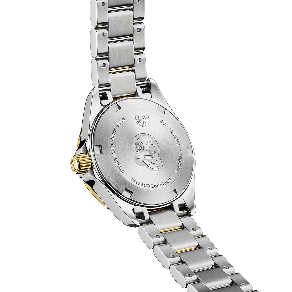 Aquaracer 2-Tone Steel &amp; Gold Mother of Pearl 27mm Steel Ladies Watch