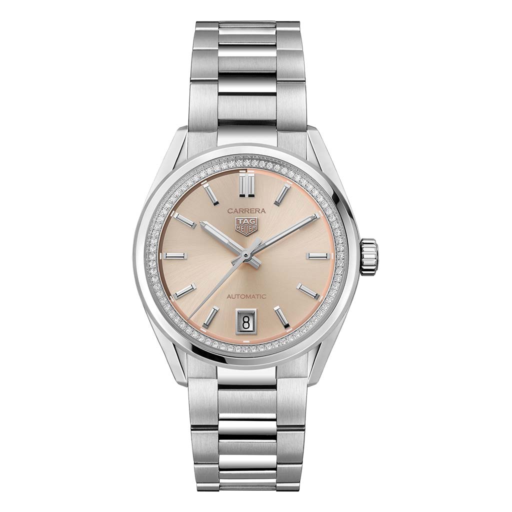 Carrera Date with Diamonds 36mm Steel Ladies Watch
