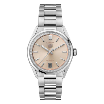 Carrera Date with Diamonds 36mm Steel Ladies Watch