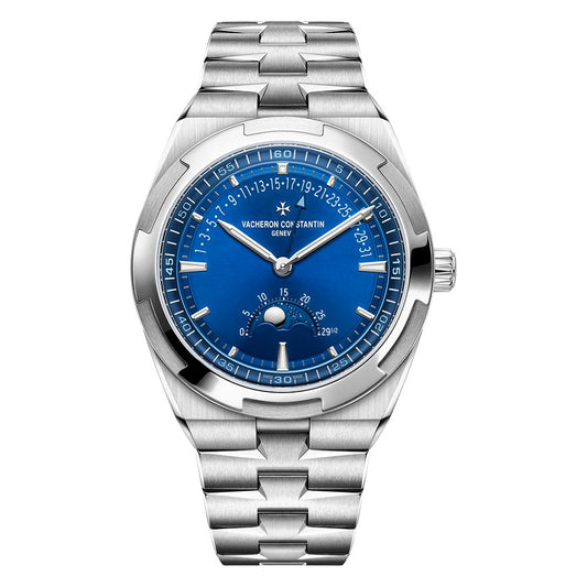 Overseas Moon Phase Retrograde Date 41mm Steel Mens Watch