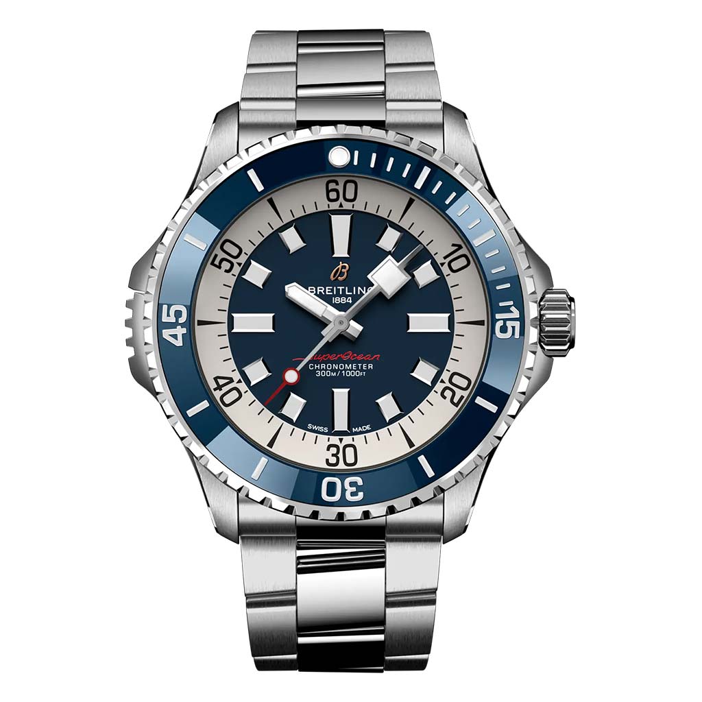 Superocean Automatic 46 Blue Dial on Bracelet 46mm Steel Mens Watch