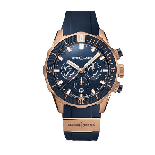 Ulysse Nardin Diver Chronograph 44mm Rose Gold Mens Watch